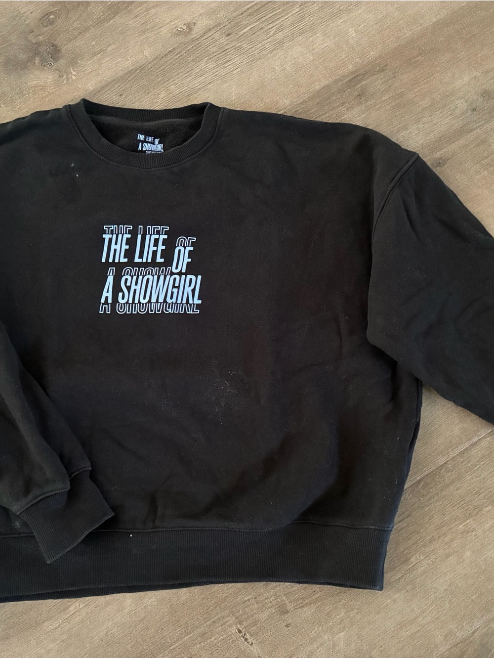 OFFICIAL TAYLOR SWIFT Black Graphic Crewneck Sweatshirt - The Life of a Showgirl